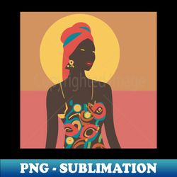 african woman art - modern sublimation png file - transform your sublimation creations