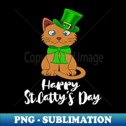 happy stcattys day irish patricks day leprechaun cat lover - unique sublimation png download - perfect for sublimation mastery