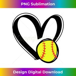 love softball heart long sleeve - sophisticated png sublimation file - channel your creative rebel