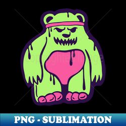 evil neon teddy bear - png transparent sublimation file - perfect for creative projects