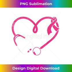 stethoscope pink ribbon breast cancer funny nurse doctor - sophisticated png sublimation file - reimagine your sublimation pieces