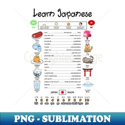 learn japanese infographic - special edition sublimation png file - defying the norms