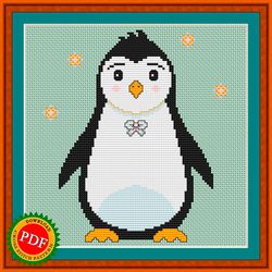 penguin cross stitch pattern | cuddly little penguin cutie