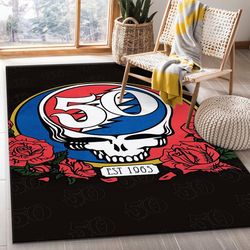 grateful dead area rug living room rug home decor area rug for living room bedroom rug home decor