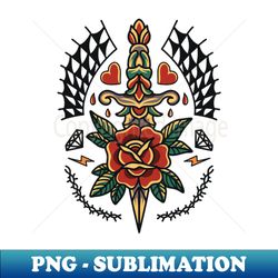 rose dagger tattoo - high-quality png sublimation download - revolutionize your designs