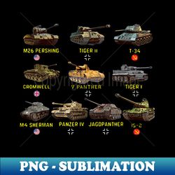 top ten best ww2 tanks - trendy sublimation digital download - perfect for personalization