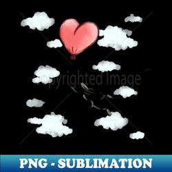 balloon ride in the sky - stylish sublimation digital download - enhance your apparel with stunning detail