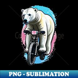 polar bear on a bike - premium png sublimation file - perfect for sublimation mastery