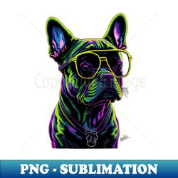 retro neon french bulldog - modern sublimation png file - bold & eye-catching