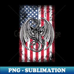 Patriotic Dragon American Flag - Stylish Sublimation Digital Download - Boost Your Success with this Inspirational PNG Download