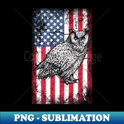 Patriotic Owl American Flag - Premium Sublimation Digital Download - Perfect for Creative Projects