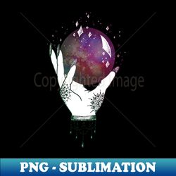 galaxy crystal ball - witch hands - png transparent sublimation design - unleash your creativity