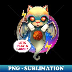 ghost cat with fur ball - trendy sublimation digital download - create with confidence