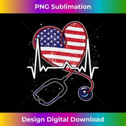 heart us flag rn patriotic lpn heartbeat stethoscope nurse - sleek sublimation png download - crafted for sublimation excellence