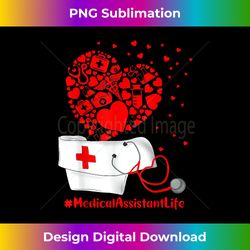 medical assistant stethoscope heart valentine day nurse cap - innovative png sublimation design - ideal for imaginative endeavors