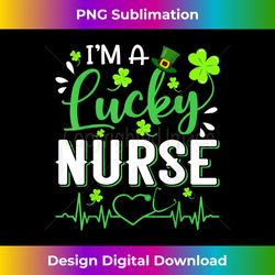 i'm a lucky nurse shamrock top hat st patrick's day gift - sophisticated png sublimation file - enhance your art with a dash of spice