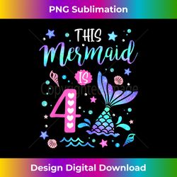Mermaid is 4 Yrs Old 4th Birthday Girl Mermazing Theme - Bohemian Sublimation Digital Download - Elevate Your Style with Intricate Details