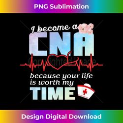 i became a cna proud nurse nursing saying quote gift - bespoke sublimation digital file - immerse in creativity with every design