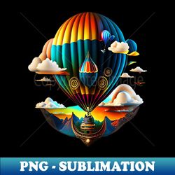 colorful hot air balloon in the blue sky - premium sublimation digital download - unleash your inner rebellion