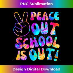 peace out school is out for the summer tie dye retro student - eco-friendly sublimation png download - customize with flair