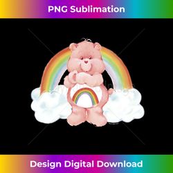 care bears cheer bear vintage watercolor rainbow portrait long sleeve - sophisticated png sublimation file - striking & memorable impressions