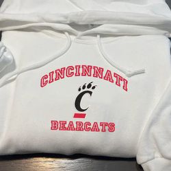 ncaa embroidered sweatshirt, cincinnati bearcats embroidered crewneck, inspired embroidered sport hoodie, unisex tshirt