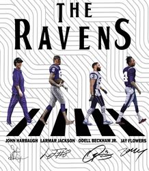 the ravens walking abbey road signatures football png digital sublimation black white