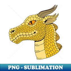 gold dragon head in profile - special edition sublimation png file - unleash your inner rebellion