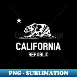california republic bear flag revolt - white print - decorative sublimation png file - create with confidence