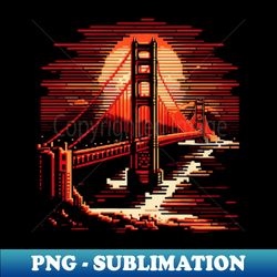 Golden Gate Bridge Pixel Art - Artistic Sublimation Digital File - Perfect for Sublimation Mastery