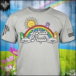 grateful dead bear rainbow i hate people t-shirt tshirt hoodie sweater