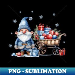 Christmas Gnome with a Sleigh full of Presents - PNG Transparent Digital Download File for Sublimation - Revolutionize Your Designs
