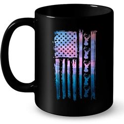 american deers, hunting lover &8211 full-wrap coffee black mug