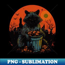 trick or trash raccoon - png transparent digital download file for sublimation - unleash your creativity