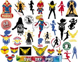 captain marvel bundle svg, super hero svg, captain marvel svg, captain marvel silhouette svg