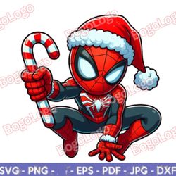spiderman christmas png  santa hat  spiderman png  spiderman santa png  spidey  candy cane  spiderman decor