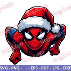 spiderman png  spiderman christmas png  santa hat  spiderman clipart  christmas png  instant digital download