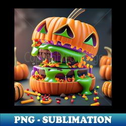 halloween pumpkin candies burger - digital sublimation download file - unleash your creativity