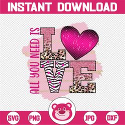 all you need is love png, sublimation design download, clipart instant download, hearts in leopard print png for sublima