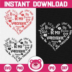 valentine heart svg | love words svg | valentines day | i love you | cut file | instant download