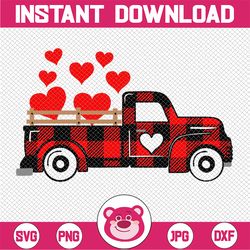 valentines red truck png, valentines buffalo plaid truck , valentines day, farmhouse , kids valentines day shirts design