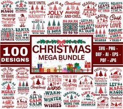 christmas mega bundle, 100 designs, heather roberts art bundle, christmas svg, winter svg, holidays, cut files cricut, s