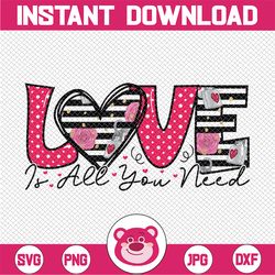 love is all you need leopard valentine's day png, valentine, happy valentine's day sublimation design downloads