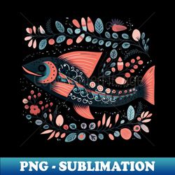 a cute salmon scandinavian art style - png transparent sublimation file - create with confidence