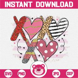 leopard & buffalo plaid xoxo - png file, sublimation design for digital, download and printable, transparent, valentine