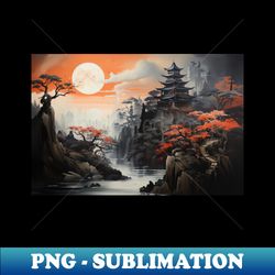 japanese landscape art - png sublimation digital download - perfect for personalization