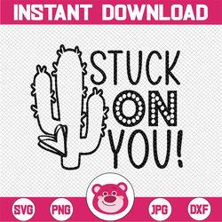 valentines day, stuck on you svg design, socuteappliques, cute cactus svg, valentines day clipart, valentine svg, girls