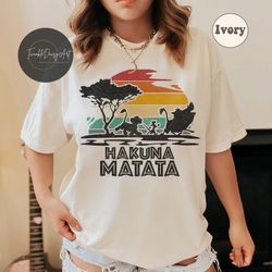 vintage retro hakuna matata lion king disney shirts, disney animal kingdom 2024 shirt, simba timon tee, let's get wild s