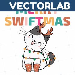 Merry Swiftmas Christmas Cat SVG Cutting Digital File