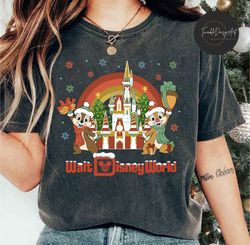 vintage walt disney world chip dale christmas shirt, merry and bright, disney christmas sweatshirt, chip and dale holida